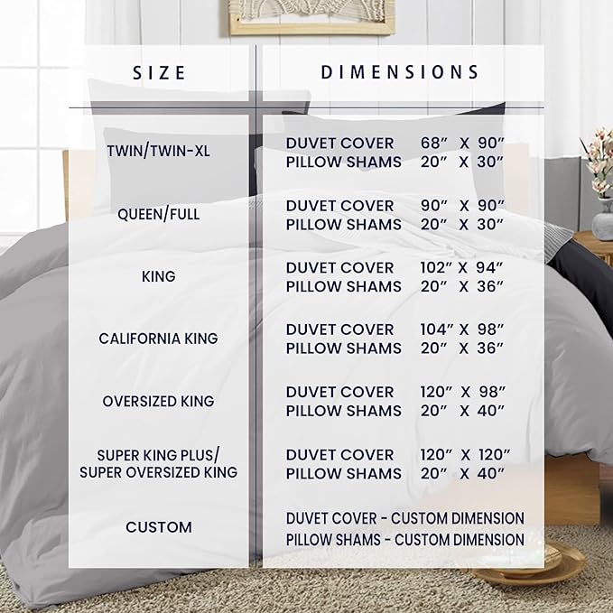 Kotton Culture 3 Pc Twin Size Duvet Cover Set- 100% Egyptian Cotton Sateen 600 TC Ultra Soft Premium Durable Comforter Cover Zipper Closure & Corner Ties (Blended Grey, Twin/Twin XL 68" X 90")
