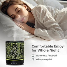 Essential Oil Diffuser Metal Aromatherapy Oil Diffusers for Large Room,Maple Leaf Pattern Ultrasonic Cool Mist Diffuser with Waterless Auto Shut-Off Protection,for Home Office,300ML