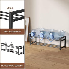 2-Tier Expandable Shoe Rack,Adjustable Shoe Shelf Storage Organizer Heavy Duty Metal Free Standing Shoe Rack for Entryway Closet Doorway (Black)