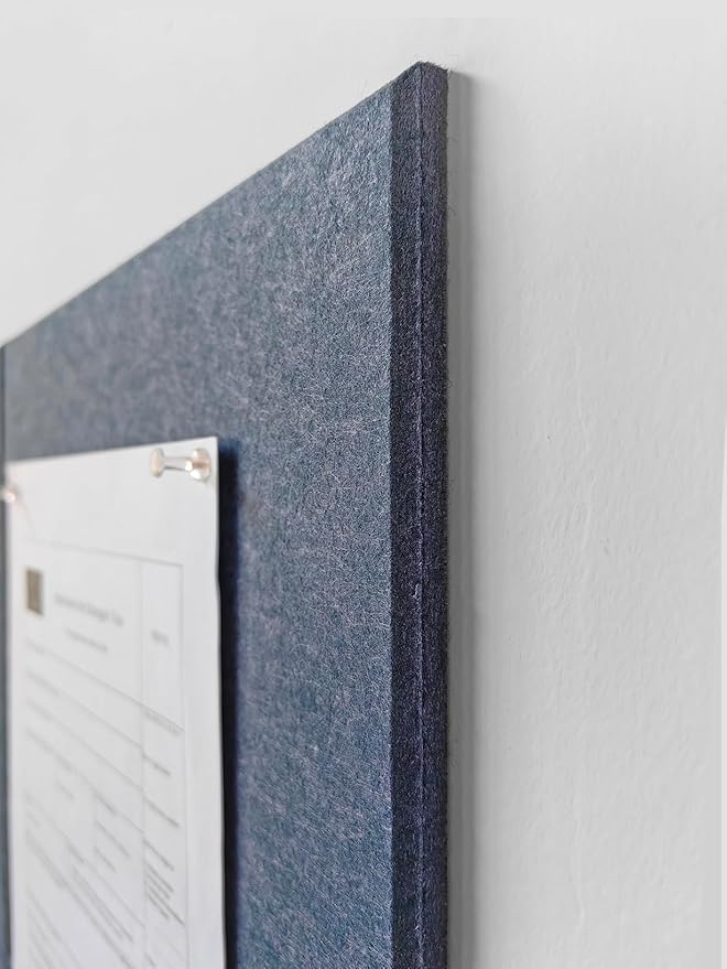 Blue Felt Bulletin Board 47"x35" | Large Cork Pin Board Alternative for Office, Home & Classroom | Felt Wall Tiles (12-Pack) | Blue Classroom Decor Office Supplies | Denim Blue