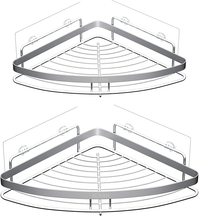 4pcs Shower Caddy Replacement Shelves Adhesive Strip Pad Organizer Sticker Bathroom Heavy Duty Strong Sticky Wall Nail Free Transparent