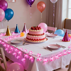 Fairy Flower String Lights, USB & Battery Lighted Decorative Cute Cherry Blossom Indoor Bedroom Window Hanging, Novelty Floral Lamp for Christmas Easter Wedding Party Birthday Décor (Pink)