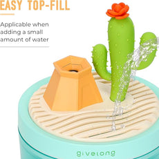 Cactus Mini Humidifier, Cute Desktop Humidifiers for Bedroom, 320ml Portable Small Cool Mist Humidification, USB Powered, Auto Shut-Off, Perfect for Home, Office & Indoor Plants