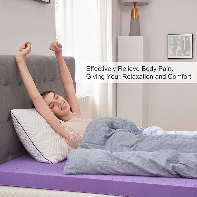SINWEEK 4 Inch Gel Memory Foam Mattress Topper Ventilated Soft Mattress Pad, Bed Topper, CertiPUR-US Certified, Twin XL Size
