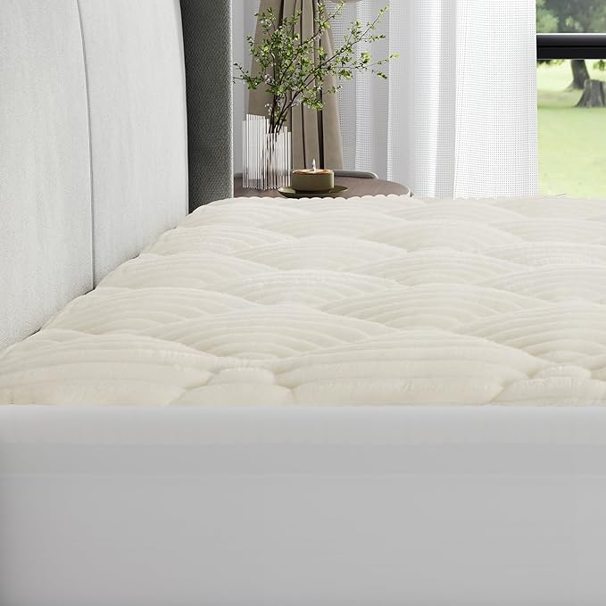 Novilla Twin XL Soft Mattress Topper, Fluffy Pillow Top Mattress Pad for Winter Warmth, Quilted Mattress Protector with Deep Pocket, Fits 8-21" Mattresses, Machine Washable