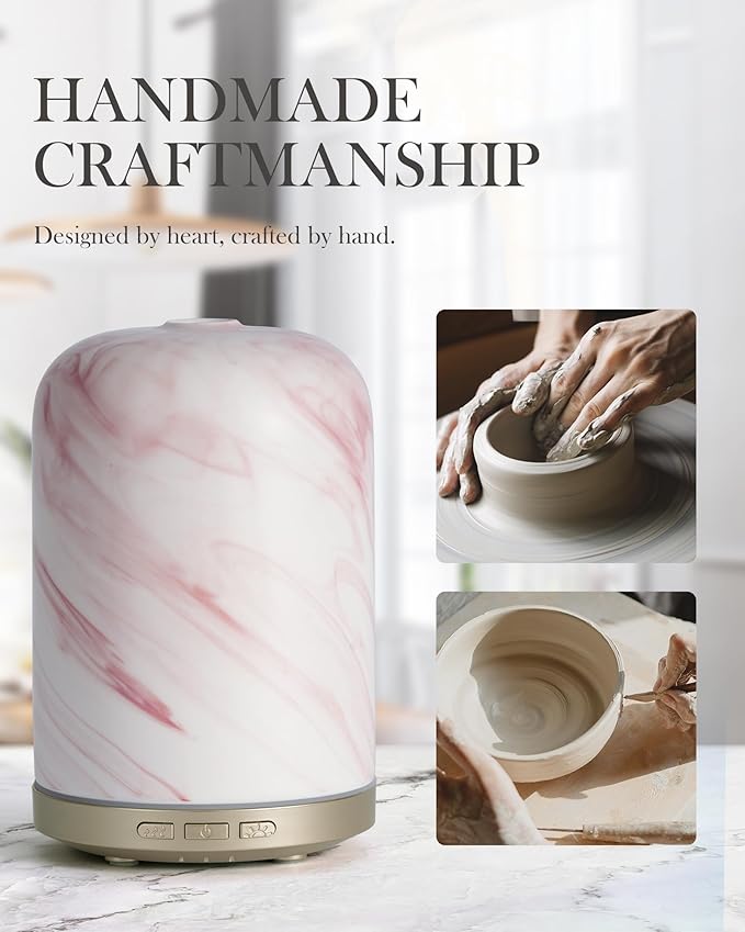 Essential Oil Diffuser – 2.4MHz Ultrasonic Aromatherapy Diffuser, Health Night Light, Timer & Auto Shut-Off, BPA-Free, 120ml Oil Diffuser for Home, Office, Spa, Yoga, Hotel