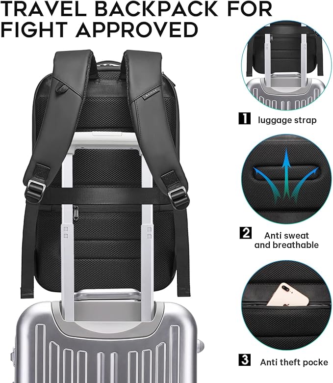 BANGE Business Laptop Smart backpack Can Hold 15.6 Inch Laptop Commute Backpack Carry on bag for men and women (Black)