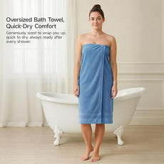 REDKISS 100% Cotton Bath Towels Set of 2, Extra Large Bath Sheets 35 X 70 Inches, 800 GSM, Quick Dry, Ultra Soft & Super Absorbent Bathroom Towel Sets for Bathroom, Gym, Spa, Pool & Hotel, Light Blue