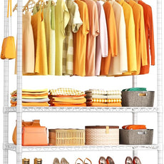 Ulif H4 Plus Garment Rack, 4-Tier Portable Clothes and Clothing Rack for Bedroom and Cloakroom, Closet Storage and Organizer Wardrobe System, 45