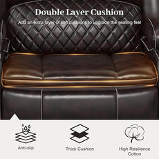 3 Seater Recliner Sofa Set with 2-Tier Cushion, 3+1 Pieces in Living Room, 3 Seater Reclining Couch Leather with Removable Console, 1 Oversize Recliner Chair Sofa Seat