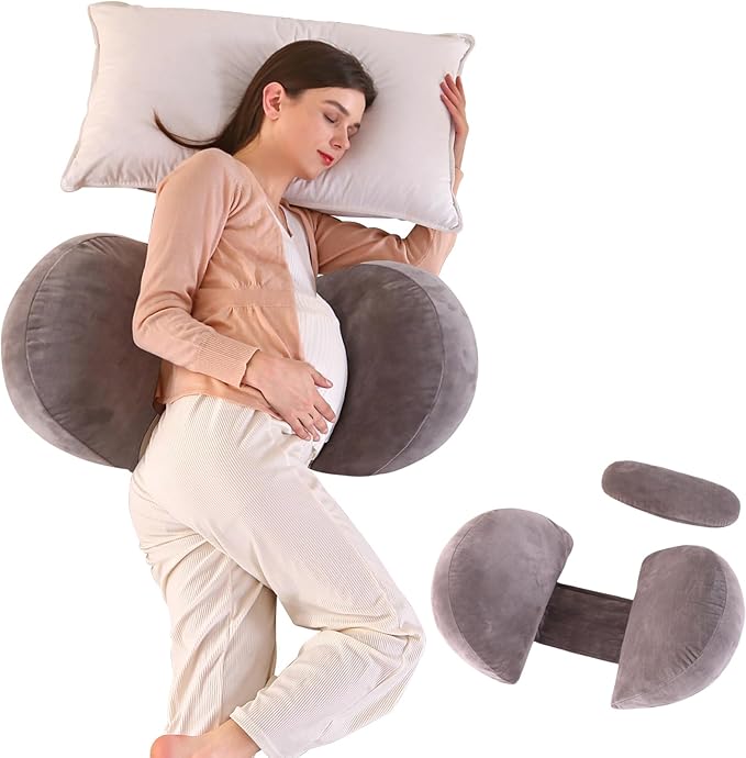 BATTOP Pregnancy Pillow Wedge for Belly Support,Portable Pregnancy Pillows for Sleeping Support Legs,Back,Knees,Adjustable Maternity Wedge Pillow with Removable Cover,Travel Pregnancy Pillow