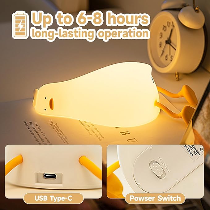 Cute Duck/Chicken/Pig/Rabbit/Panda Night Light, LED Squishy Animal Novelty Lamp for Toddler Baby Kids, Nursery Touch Kawaii Room/House Decor