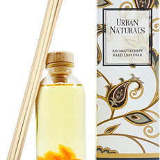 Urban Naturals Sensual Amber Blossoms Reed Diffuser Set | Made with Essential Oils & Real Botanicals | Sweet Amber, Night Blooming Jasmine, Sandalwood, Bergamot, Vanilla & Musk | Made in The USA