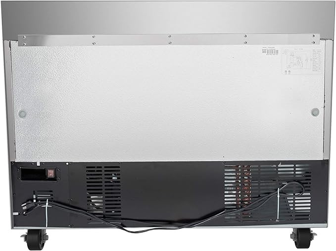 KoolMore 48" Stainless Steel 2 Door Worktop Commercial Freezer with 3 1/2 Backsplash - 12 cu.ft