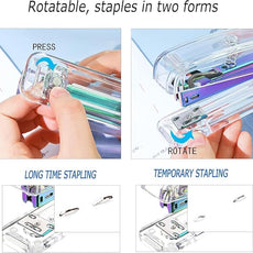 Desk Organizers and Accessories Set with 360-Degree Rotating Pen Holder, Acrylic Stapler, Tape Holder, Staple Remover, Binder/Paper Clips Kit, Scissor and 1 Box of Staples