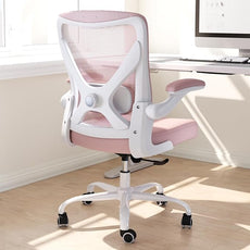 Ergonomic Office Chair: Mesh Desk Chair with Adjustable Lumbar Support 330lbs High Back Computer Gaming Chair - Work Chairs with Flip-Up Arms for Long Hours-Adults Home Office (Pink)