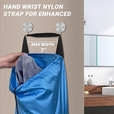 Laundry Bag with Shoulder Straps and Mesh Pocket Laundry Backpack Large Portable Laundry Hamper for College Laundromat Apartment (Light Blue)