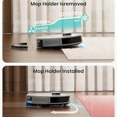 Lefant LiDAR Robot Vacuum and Mop Combo, 10000Pa Suction, 75-Day Self-Emptying Base with Multi-Floor Mapping, 240Min Runtime, Ideal for Pet Hair & Carpets, Wi-Fi/Alexa/App Control, M2S Plus