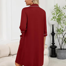 Ekouaer Zipper Robes for Women 3/4 Sleeve Housecoats Knee Length Bathrobe Lightweight Nightgown with Pockets S-3XL