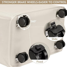 DOKEHOM 90L X-Large Laundry Basket with Removable Wash Bag on Wheels, Collapsible Rolling Laundry Hamper, Foldable Clothes Organizer, Folding Washing Bin (Beige)