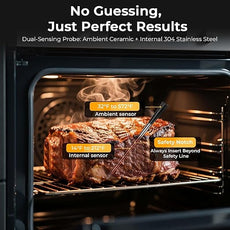 BlueSwan Bluetooth Meat Thermometer Digital, Food Thermometer Wireless 820 ft Range with 2 Color Probes with APP for Grill, Smoker, Oven, Magnetic Design for Cooking, BBQ, Valentines Day Gifts for Him