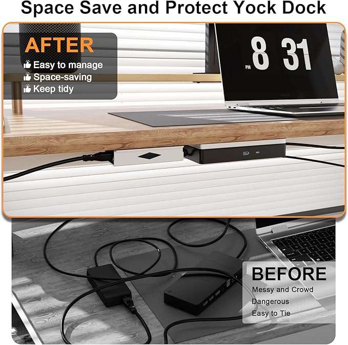 Under Desk Mount for Dell WD19 / WD19S / WD19TBS / WD19TB / WD22TB4 Dock + Power Bricks (for 180W and 130W), Docking Station & Power Bricks Holder, White