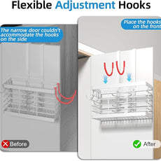 Hair Tool Organizer, 3-in-1 Universal Hair Dryer Holder, Adjustable Height Metal Blow Dryer Holder Wall Mounted/Over Cabinet Door/Free-Standing, Bathroom Organizer and Storage(White)