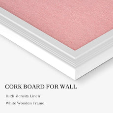 Large Pink Cork Board with Linen, 24