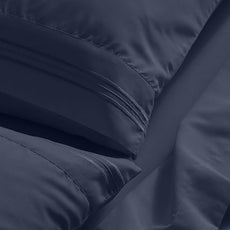 Mellanni Full Sheet Set - 6-Piece Iconic Collection Bedding, (Including 4 Pillowcases), 21-Inch Extra Deep Pocket, Easy Care, Ultra Soft, Cooling Sheets, Brushed Microfiber - Navy Blue