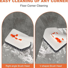 Long Handled Scrub Brush for Shower，3-in-1 Cleaning Brushes with 3 Different Function Cleaning Heads Brush for Shower Cleaning Bathroom Kitchen Walls Tub Tile