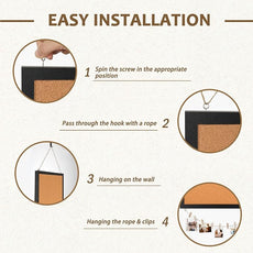 Double-Sided Cork Board for Wall, 16