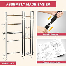 Over Toilet Bathroom Organizer, 7-Tier Study Metal Toilet Storage Shelf for Toilet Paper, Towels, Toiletries, Easy Assembly, Freestanding, Perfect for Small Space, Apartment, Dorm, Powder Room