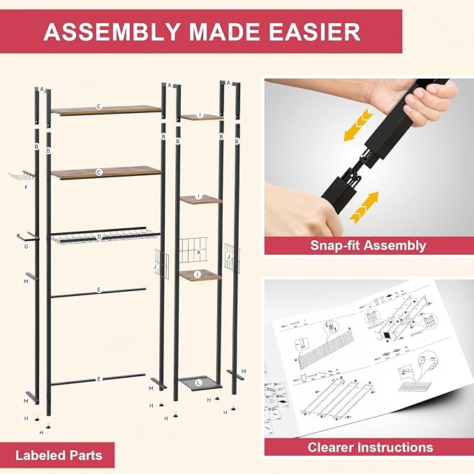Over Toilet Bathroom Organizer, 7-Tier Study Metal Toilet Storage Shelf for Toilet Paper, Towels, Toiletries, Easy Assembly, Freestanding, Perfect for Small Space, Apartment, Dorm, Powder Room