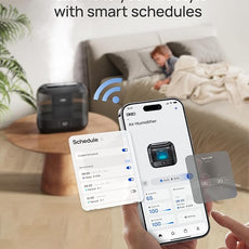Dreo Smart Humidifiers for Bedroom, Top Fill 4L Supersized Humidifier Large Room with 28 dB, 36H Runtime, Touch/APP/Voice Control, Nightlight, Cool Mist Humidifiers for Baby, Plants, Indoor, Black