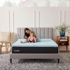 LUCID 2 Inch Zoned Gel Memory Foam Mattress Topper, Twin