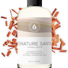 Aroma Country Signature Santal Diffuser Oil - Luxury Essential Oils for Diffuser Refill & Air Freshener Room Spray - Long-Lasting & Natural Home Fragrance, Sandalwood Scented Oil (8.5 Fl. oz)