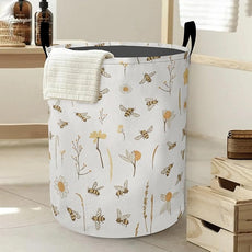 Laundry Basket-Bees Boho Florals Foldable Waterproof Oxford Cloth Funny Tote Bag Laundry Hamper Clothes Storage Bucket Organizer For Bathroom/Laundry Storage/Bedroom Storage Basket