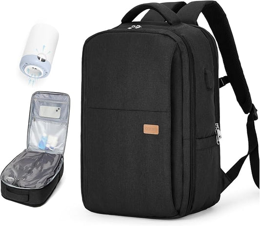 suwasp Vacuum Backpack Travel with Pump, mochila de viaje compresion al vacio for Women Men, Large Storage Vacuum Bags for Travel Backpack Personal Item Carry On Backpacks Flight Approved, Black