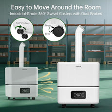 YOKEKON Humidifier Large Room 30L/7.93Gal, 5000 sq.ft Commercial Whole House Humidifier, Top-Fill Humidifiers for home with Extension Tube, Ideal for Plants, Office, Warehouse & Greenhouse