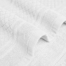 Avalon Towels White Bath Mat - 100% Cotton Set of 2 Absorbent Bathmat - Bathroom Mats Quick Dry Bath Mats for Bathrooms (22x34 Inches)