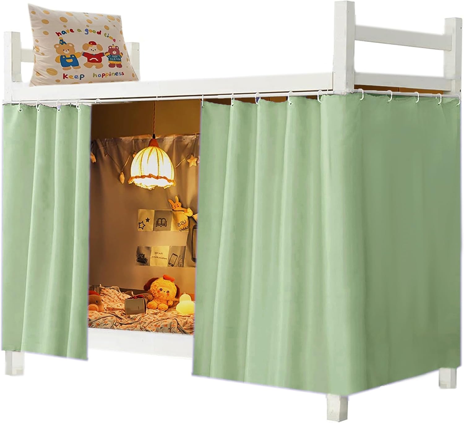 Dorm Home Solid Thicken Bunk Blackout Bed Curtains Cloth Bed Canopy Students Single Sleeper,1 Panel Black Dormly