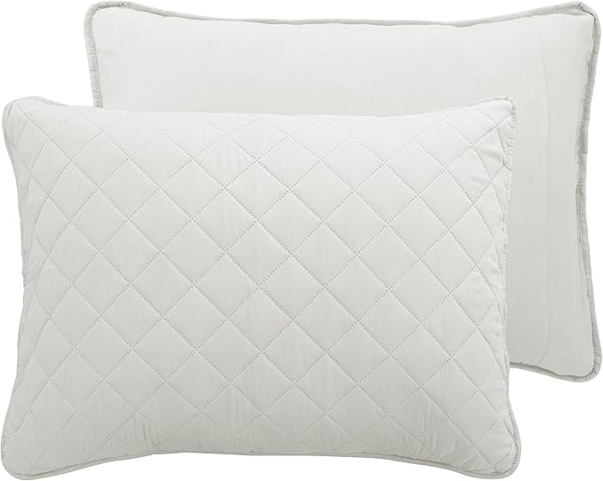 Easy-Going King Size Reversible Quilt Set with 1 Quilt and 2 Pillow Shams, Soft Bed Quilt Cover, Water Resistant Lightweight Microfiber Bedspread, Stain Resistant, Ivory/Ivory