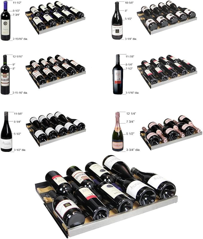 Allavino VSWR172-2SR20 FlexCount II 172 Bottle Dual Zone Stainless Steel Wine Refrigerator