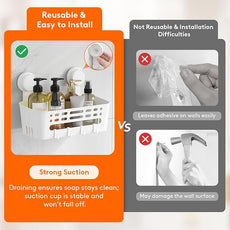 Lifewit Shower Caddy Suction Cup, 10.4inch Removable Shower Shelves for Inside Shower, NO-Drilling Bathroom Organizers and Storage Rack for Shampoo Strong Vacuum Suction, 2 Pack
