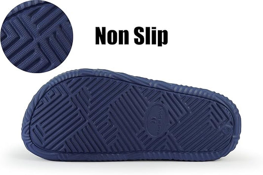 Weweya Slides for Women and Men - Bathroom Shower Shoes - Non Slip House Slippers - Lightweight Beach Sandals