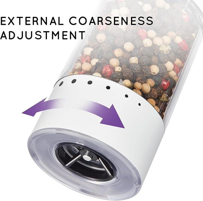 Electric Salt and Pepper Grinder Set Rechargeable, Automatic Salt and Pepper Grinder Set with Oversized Top Button, Stainless Steel Electric Salt and Pepper Shakers Set