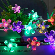 Battery Operated and USB Plug in Fairy Flower String Lights, 9.8 ft 30 LED Cherry Blossom 8 Modes Timer Indoor Bedroom Party Wedding Garden Christmas Easter Tree Hanging Decorations (Multi Color)