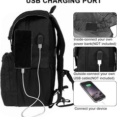 WOLT Laptop Backpack with USB Charging Port Fits Up to 17 Inch Laptop, College Backpack for Men Women, Computer Business Bookbag, Black