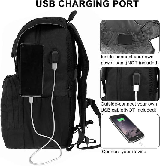 WOLT Laptop Backpack with USB Charging Port Fits Up to 17 Inch Laptop, College Backpack for Men Women, Computer Business Bookbag, Black