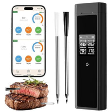 BlueSwan Bluetooth Meat Thermometer Digital, Food Thermometer Wireless 820 ft Range with 2 Color Probes with APP for Grill, Smoker, Oven, Magnetic Design for Cooking, BBQ, Valentines Day Gifts for Him